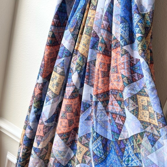 Anthropologie Ranna Gill Condesa Maxi Size M Geometric Studded Embroidered - Picture 6 of 16